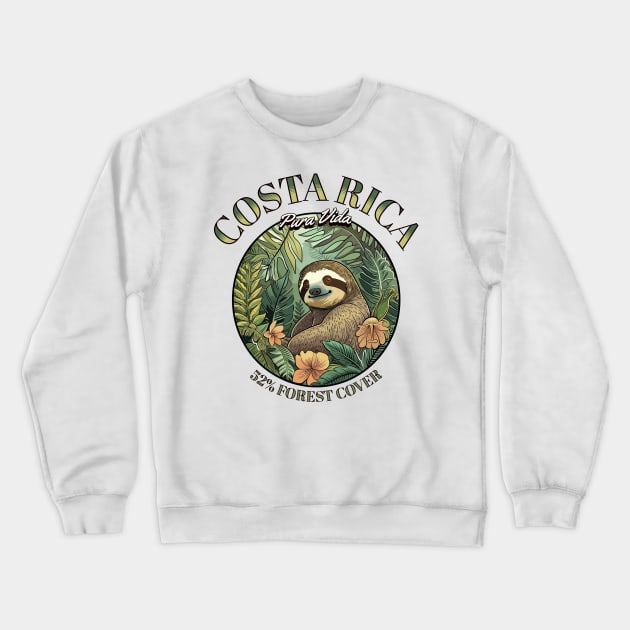 Pura Vida Paradise: Spot Adorable Sloths in Costa Rica Crewneck Sweatshirt by Costa Rica Designs